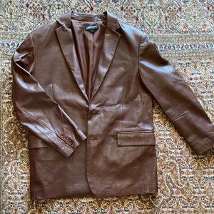 LAMARQUE Women's Brown Felina Leather Blazer Coat Jacket Size Small